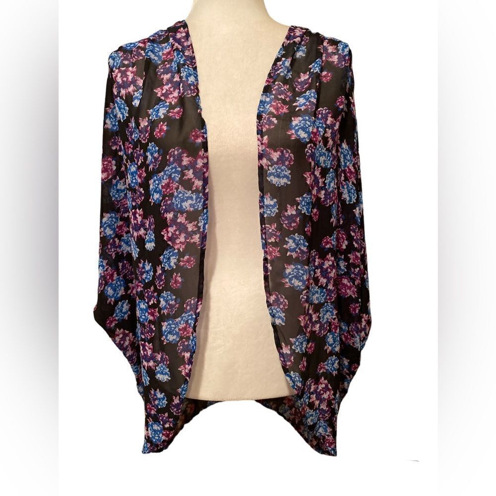Black Floral Kimono Lightweight